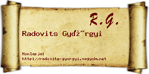 Radovits Györgyi névjegykártya