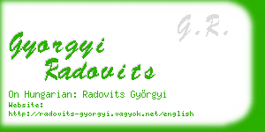 gyorgyi radovits business card