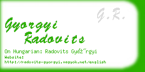 gyorgyi radovits business card
